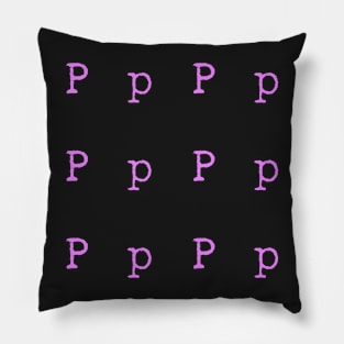 Pink Typewriter Letter P Pillow