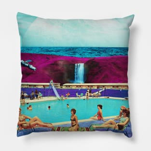 Aqua - Space Aesthetic, Retro Futurism, Sci-Fi Pillow