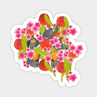 Bats in a Peach Tree Magnet