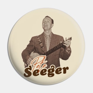 Pete Seeger ))(( Retro Folk Americana Tribute Pin