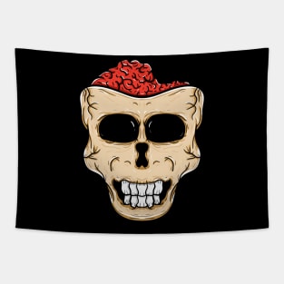 Skull head with brain Tapestry