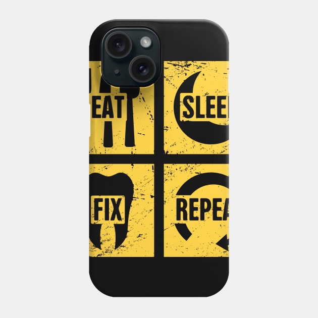 Eat, Sleep, Fix, Repeat | Funny Orthodontics Phone Case by MeatMan