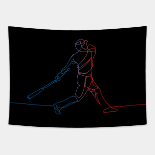 Line Art – Baseball Batter Tapestry