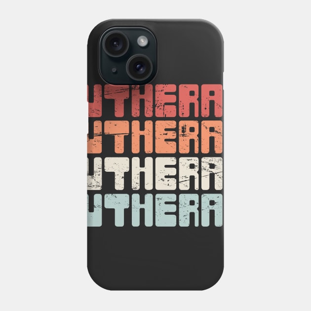 LUTHERAN | Vintage 70s Text Phone Case by MeatMan