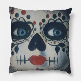 Suspicions Sugar Skull Girl Pillow