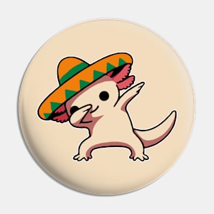 Cute Dabbing Axolotl Cinco De Mayo Pin