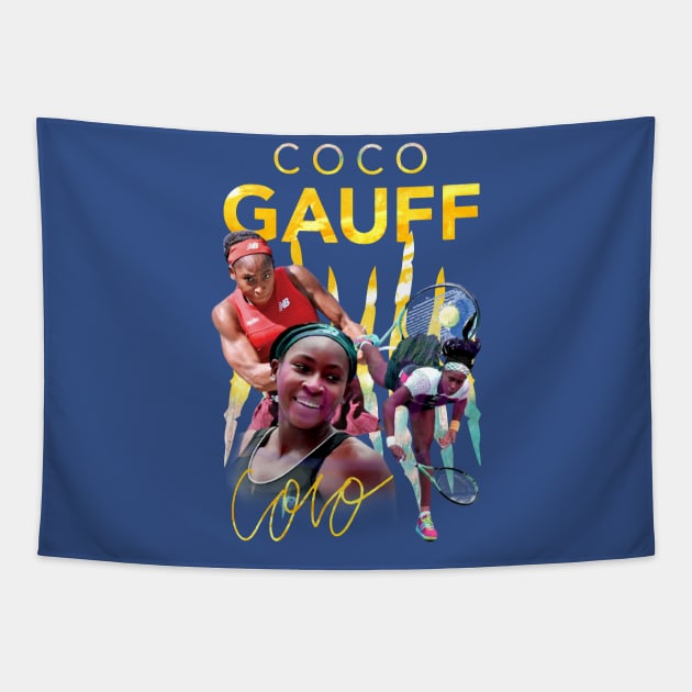 Coco gauff Tapestry by Sarah Agalo