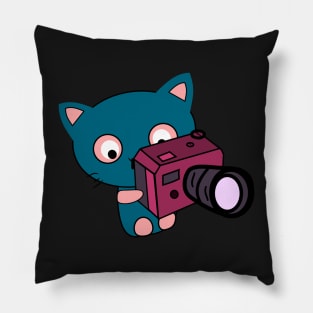 Cute kitty photographer Pillow