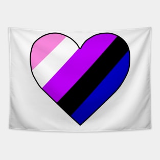 Genderfluid Pride Heart Tapestry