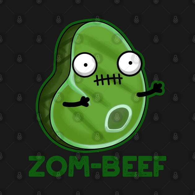 Zom-beef Cute Halloween Zombie Meat Pun by punnybone