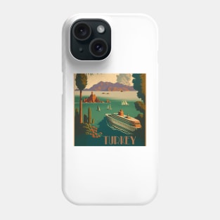 Turkey Coastline Vintage Travel Art Poster Phone Case