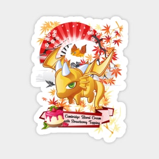 The Yellow Jelly Dragon With Red Fan Magnet