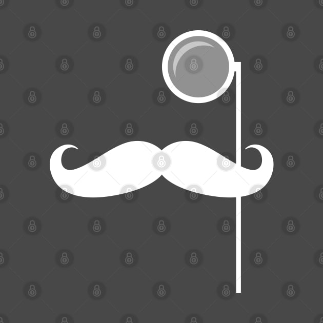 Monocle and Mustache Dapper Gentleman (White) by creativecurly