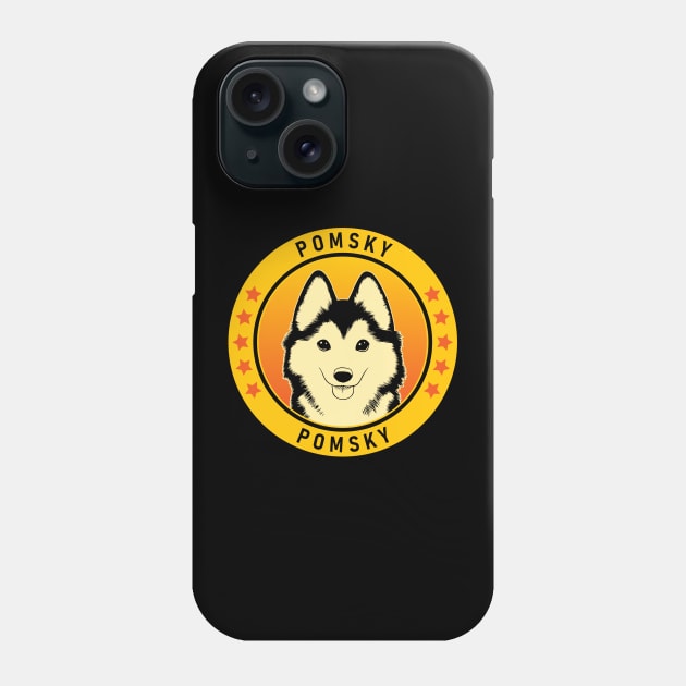 Pomsky Dog Portrait Phone Case by millersye