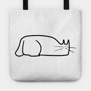 Long Rectangular White Cat Tote