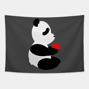 Panda With Heart Tapestry