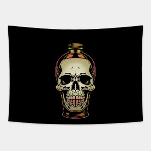 Skull in a bottle Tapestry