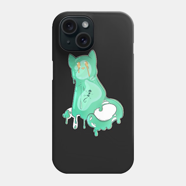 Space Cat - Green Alien Slime Phone Case by Phoenix-InBlue