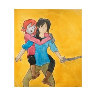 What are best friends for? Fantasy watercolor illustration elf wizard and human rogue T-Shirt