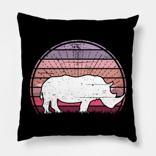 White Rhino Sunset Pillow