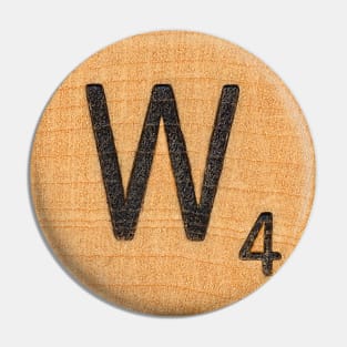 Scrabble Tile 'W' Pin