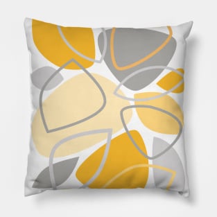 Mid Century Modern Abstract 23 Grey, Yellow Pillow