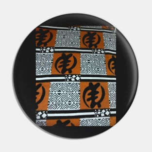African Print Fabric Ghanaian Gye Nyame Symbol Pin
