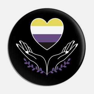 Non-binary Pride Flag Heart Pin