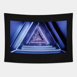 Blue futuristic triangles Tapestry