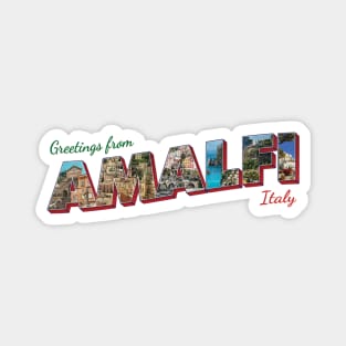 Greetings from Amalfi in Italy Vintage style retro souvenir Magnet