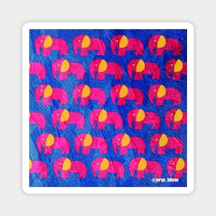 elephant elefante safari in wallpaper of love and color ecopop painting Magnet