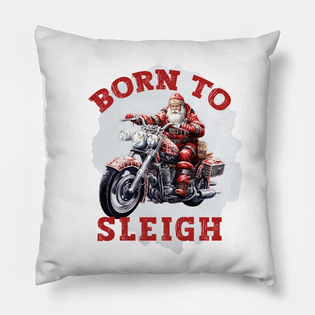 Born To Sleigh Pillow by MZeeDesigns