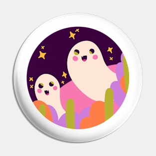 Cute halloween ghosty colorful spooky design Pin