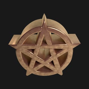 3D Pentagram - Steampunk-Copper T-Shirt