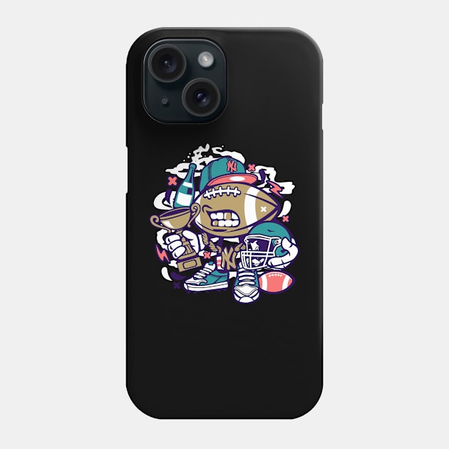 Funny Football Champion Cartoon Phone Case by BamBam