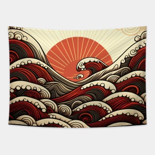 great wave of the red sea Tapestry