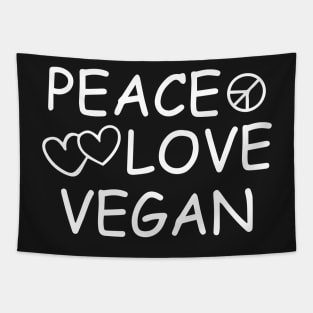 Peace Love Vegan Tapestry