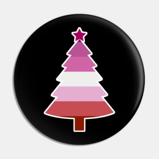 Christmas Tree LGBT Flag Lipstick Lesbians Pin
