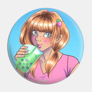 Berry Matcha Girl Pin