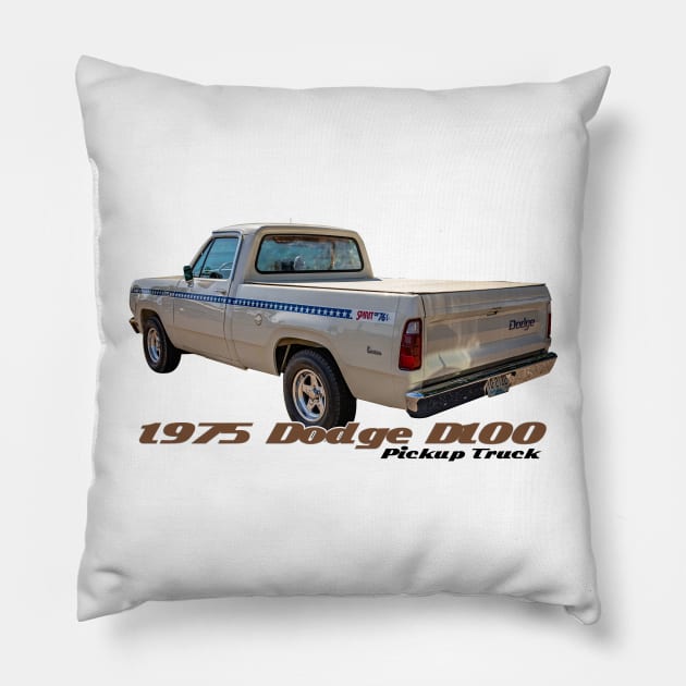 1975 Dodge D100 Pickup Truck Pillow by Gestalt Imagery