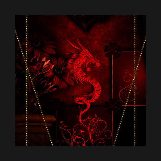 Wonderful red chinese dragon - Dragon Chinese Tribal Sign Symbol Mythi