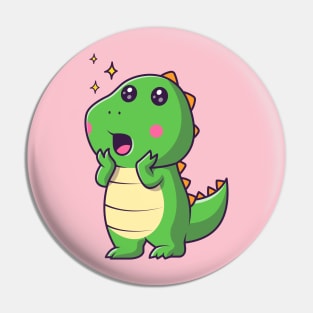 Cute Baby Dino Surprised Cartoon Pin