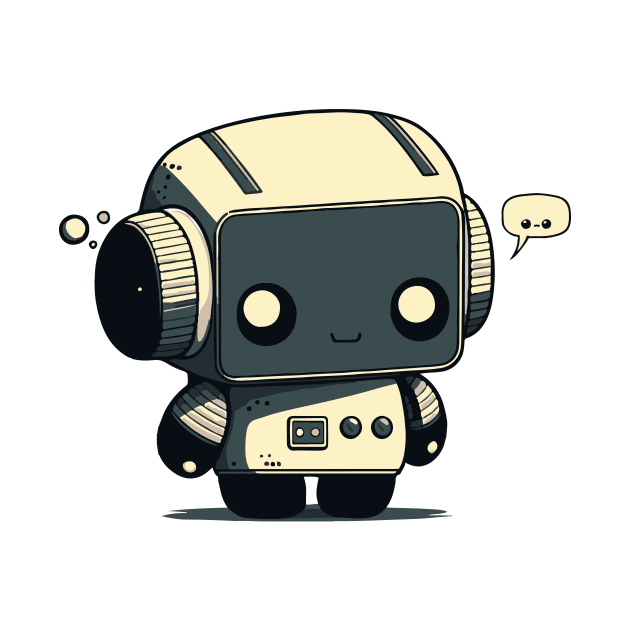 Happy but Sad Robot || Kawaii AI Robot by Mad Swell Designs