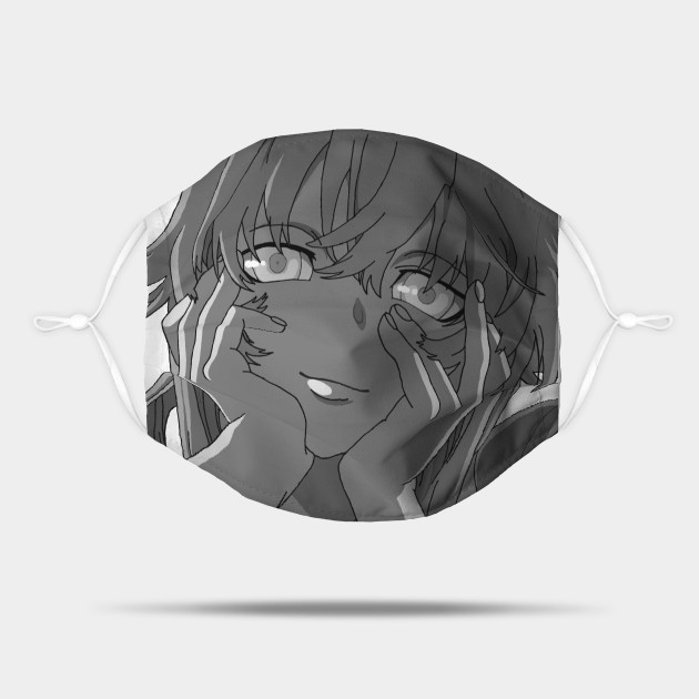 Yuno Gasai Yandere Face Ver Grayscale Yuno Gasai Mask Teepublic Gasai yuno yandere face meme. yuno gasai yandere face ver grayscale by hakeadreamingart