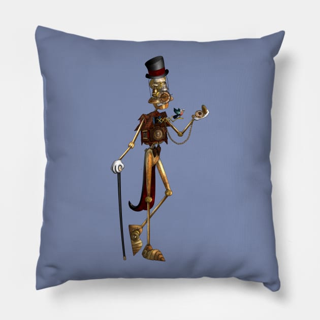 ClockBot (solo) Pillow by Winterbourne Workshop
