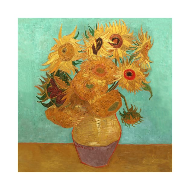 Vincent Van Gogh Twelve Sunflowers In A Vase by fineartgallery