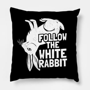 Follow The White Rabbit Pillow