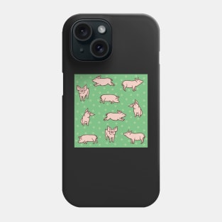 Green Grassland Pigs Phone Case