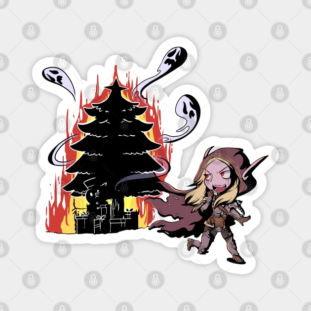 Sylvanas Christmas Magnet by Yukipyro