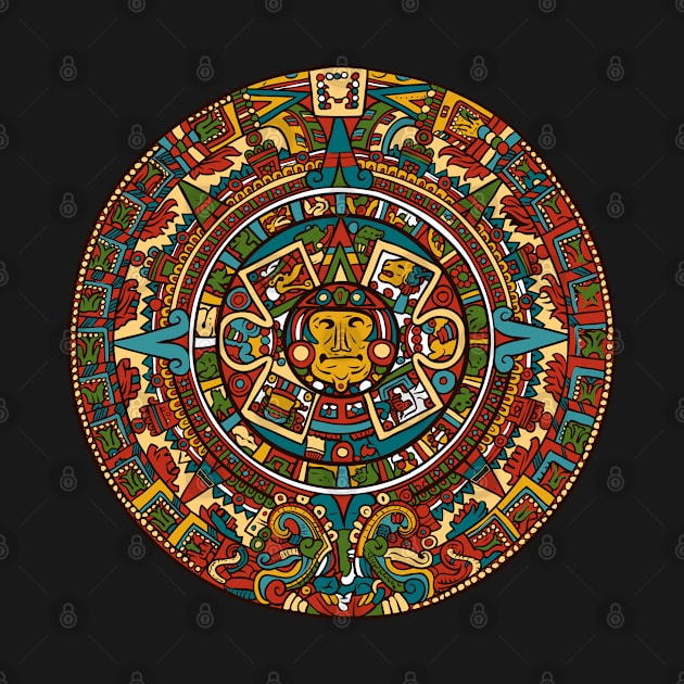 Colorful Aztec Calendar Inspired Design by Jarecrow 